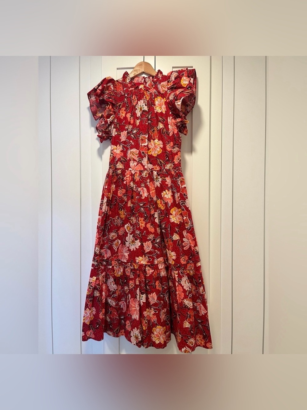 JessaKae Red Floral Midi Dress